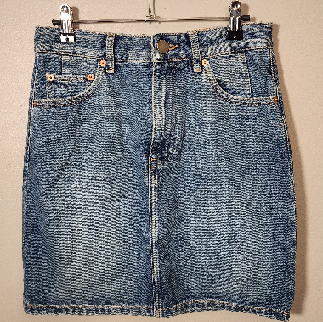 Asos Blue Denim High Waisted Skirt Size 4